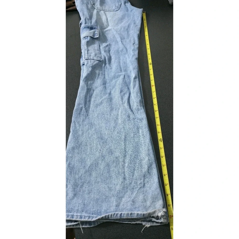 PacSun Light Wash Blue Low Rise Flare Jeans Sz 27x32 Y2K Cargo Baggy Grunge‎ EUC